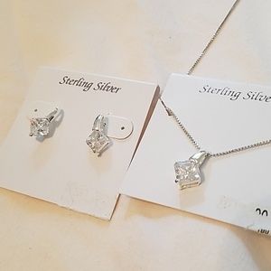 Sterling silver necklace and earring set